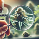 een vergrootglas op een CBDG9 bloem