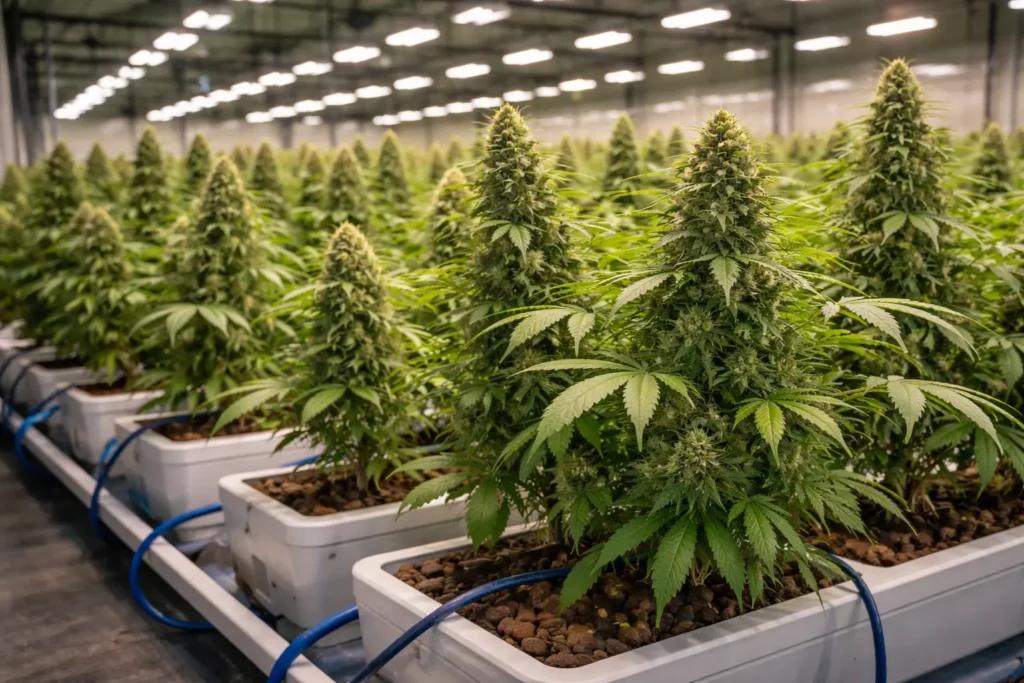 Bannière culture fleur de CBD hydroponique