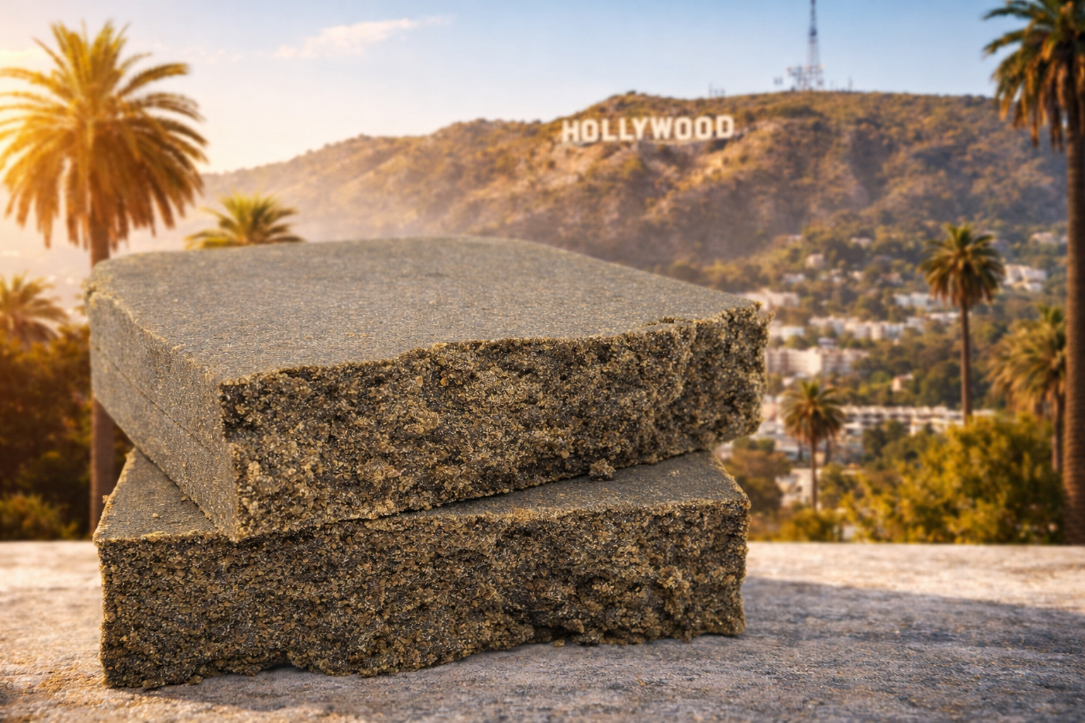 cali plates hash avec hollywood en fond